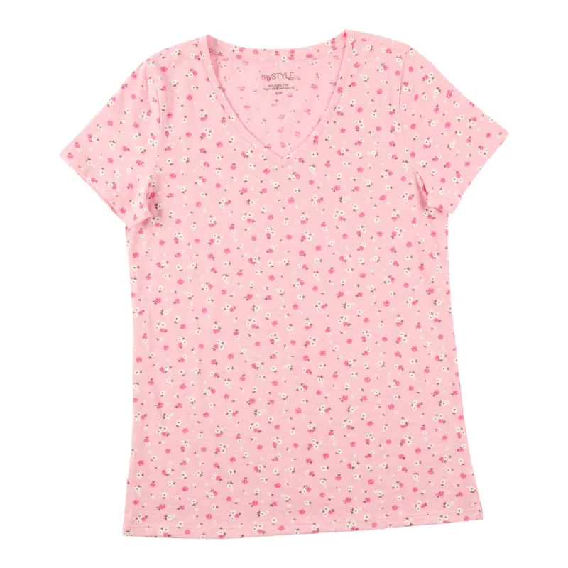 mySTYLE Women's V-Neck Side Slit T-Shirt sold by Giant Tiger