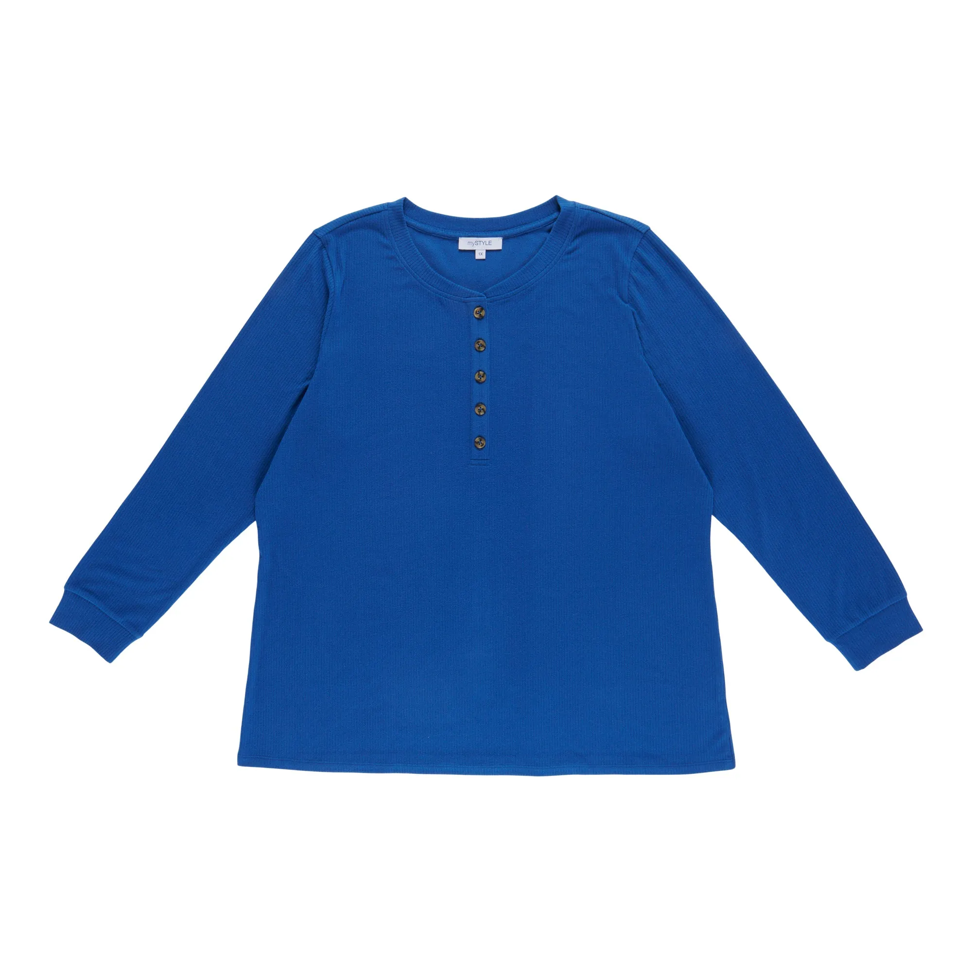 mySTYLE Women's Plus Brushed Ribbed Henley sold by Giant Tiger product image thumbnail 3
