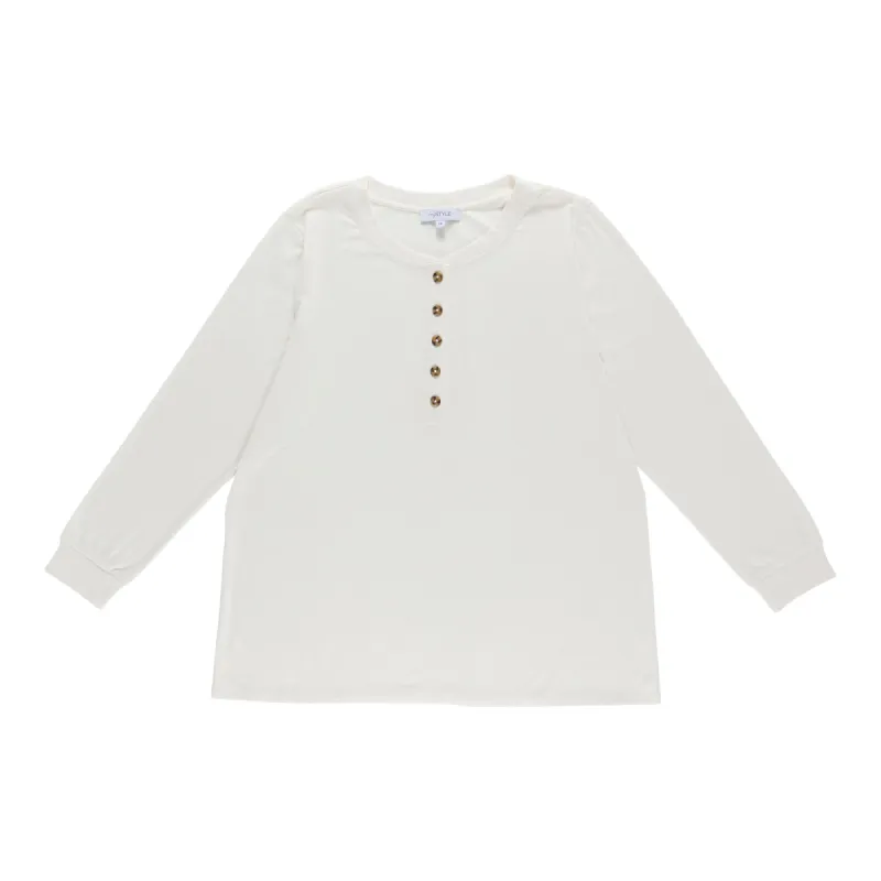 mySTYLE Women's Plus Brushed Ribbed Henley sold by Giant Tiger