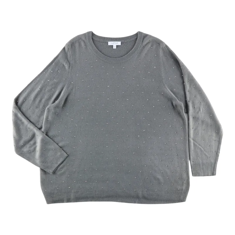 mySTYLE Women's Plus Cashmere-Like Studded Pullover Sweater sold by Giant Tiger
