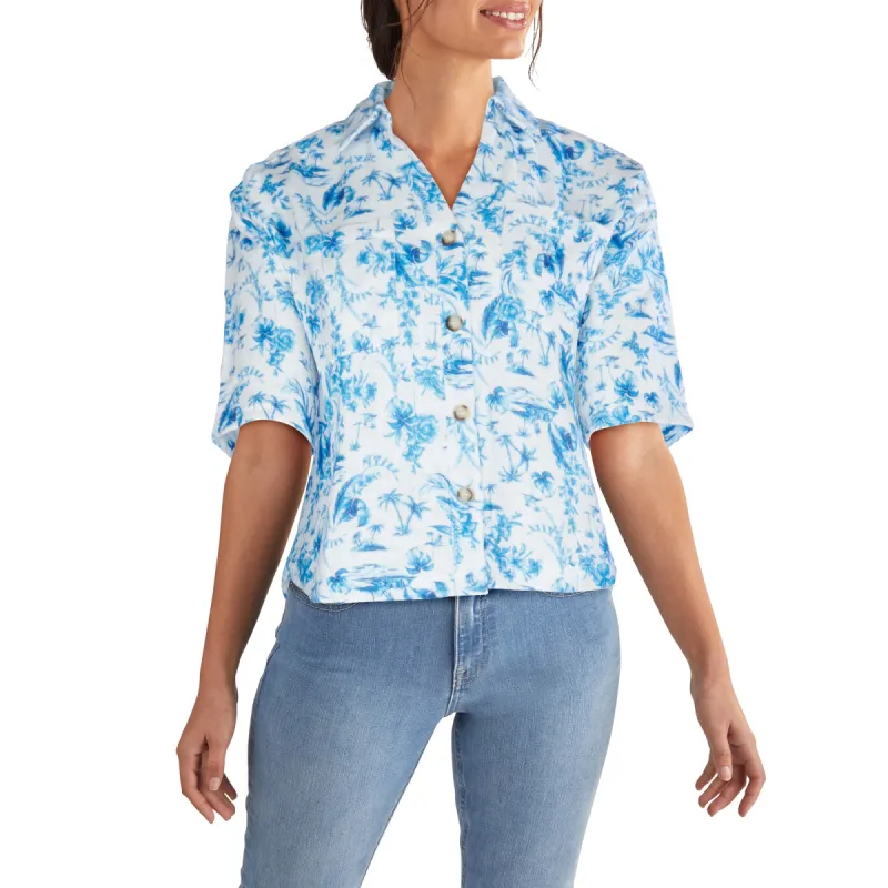 mySTYLE Women's Summer Sizzle Cotton Printed Crinkle Gauze Top sold by Giant Tiger