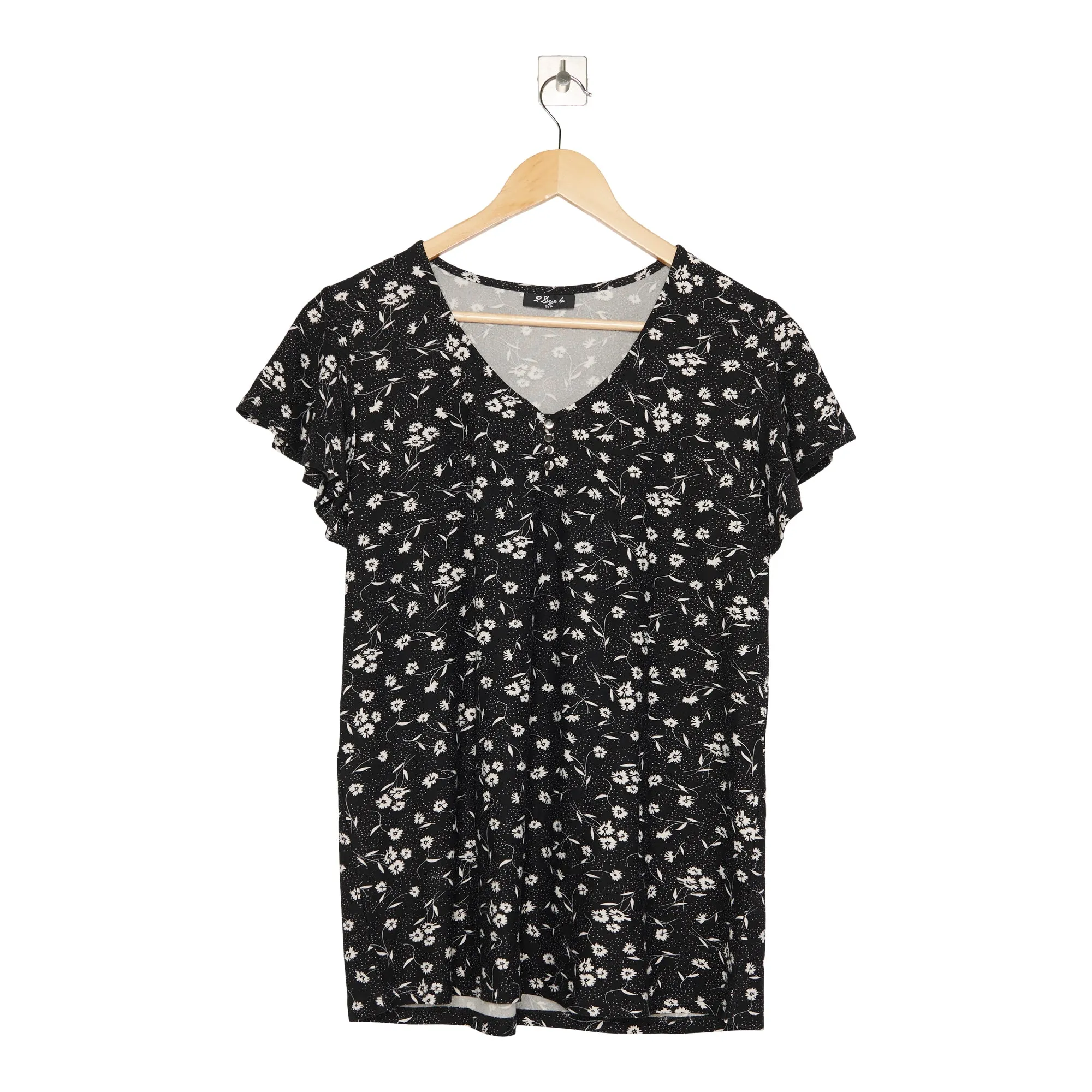 Women's Printed Button Flutter Sleeve Top sold by Giant Tiger