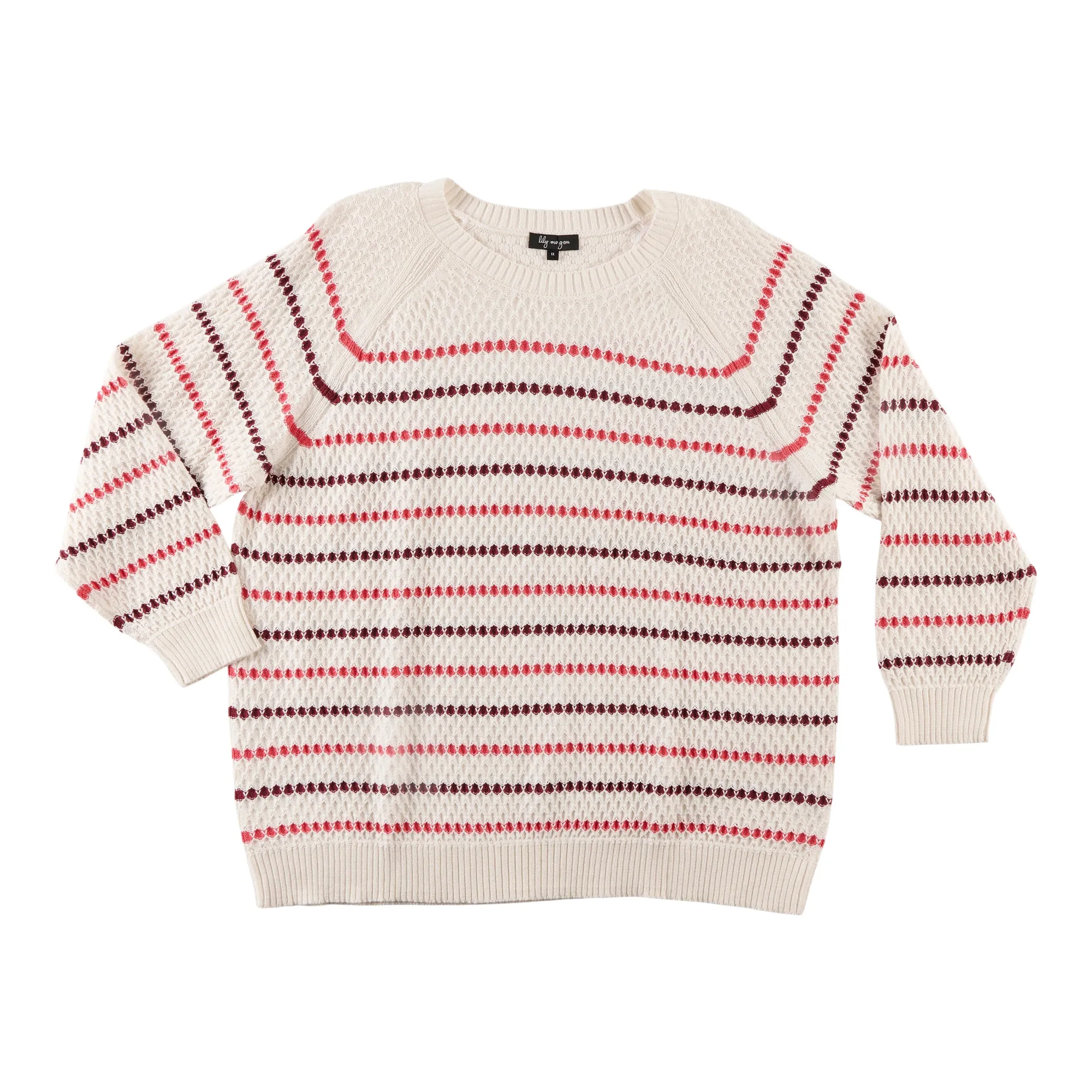 lily morgan Women's Plus Striped Stitch Pullover Sweater sold by Giant Tiger product image thumbnail 3