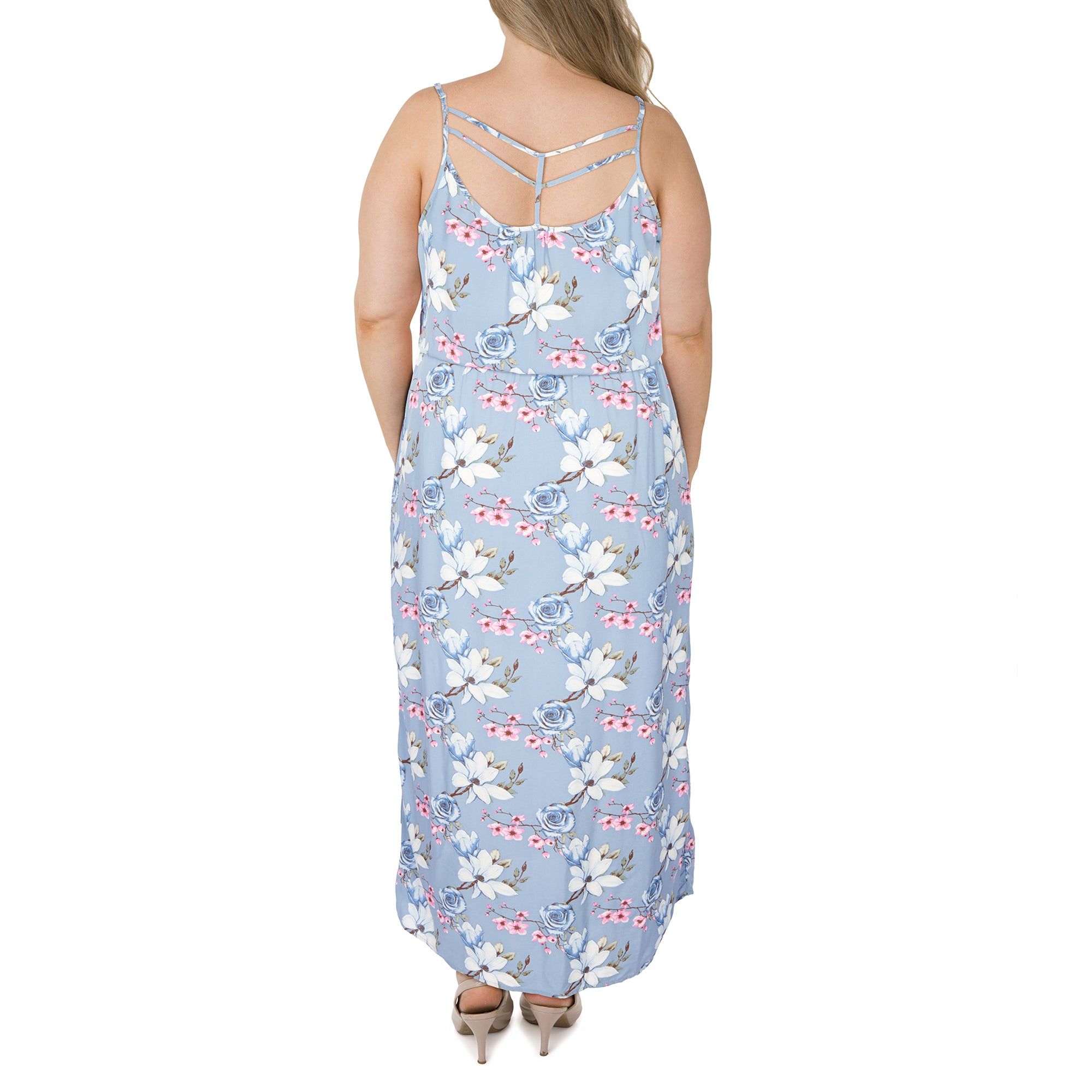 lily morgan Women's Plus Ocean Blues Printed Maxi Dress sold by Giant Tiger