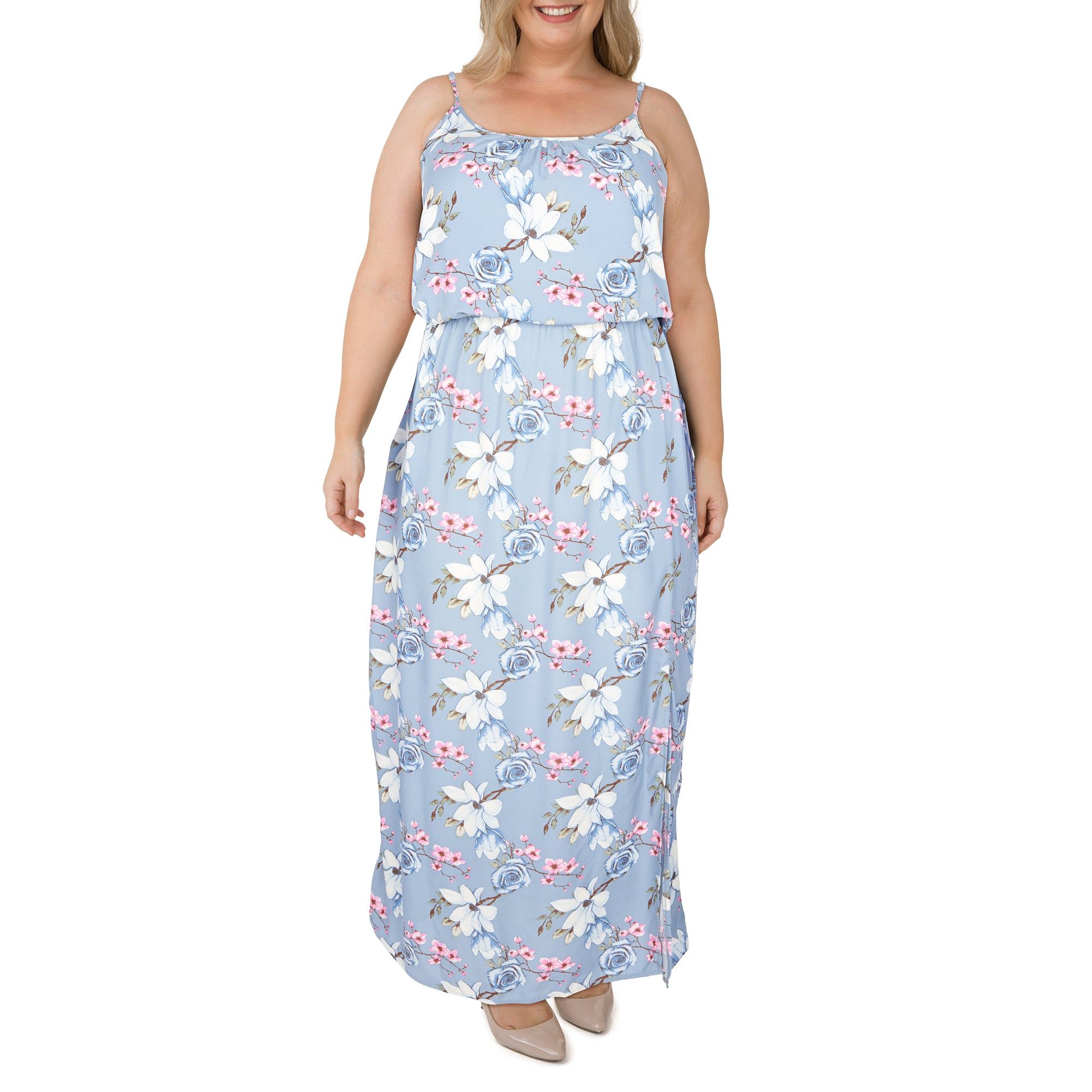 lily morgan Women's Plus Ocean Blues Printed Maxi Dress sold by Giant Tiger product image thumbnail 2