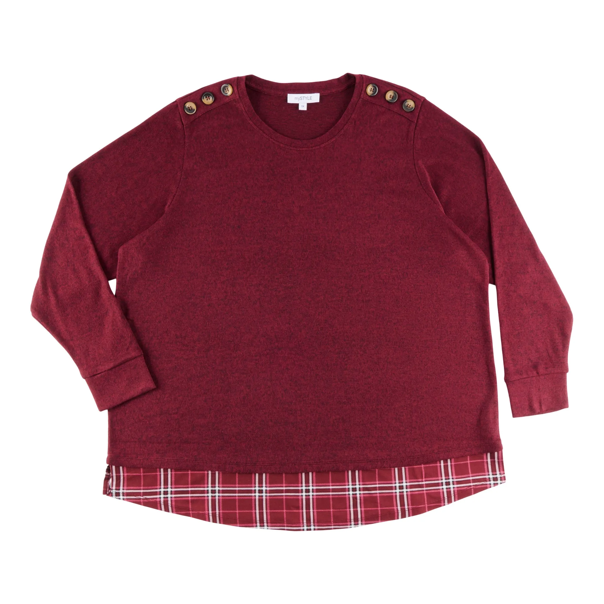 mySTYLE Women's Plus Long Sleeve Fooler Top sold by Giant Tiger product image thumbnail 3