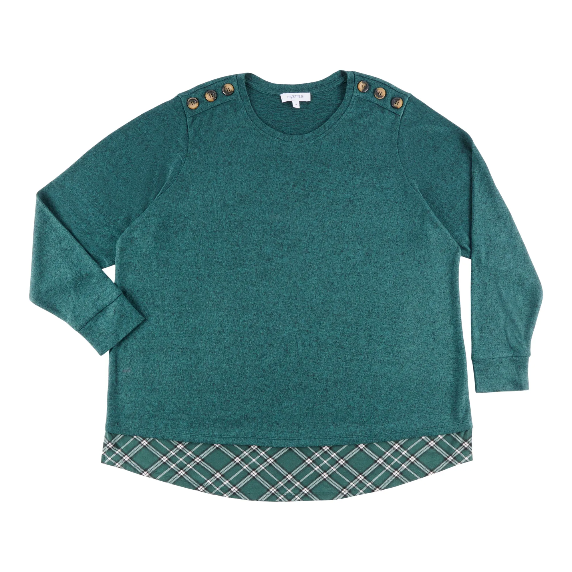 mySTYLE Women's Plus Long Sleeve Fooler Top sold by Giant Tiger product image thumbnail 2