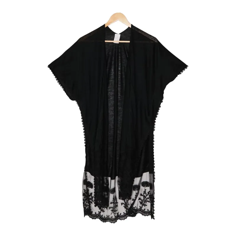 Women's Lightweight Ruana Wrap with Lace Detail made by Giant Tiger