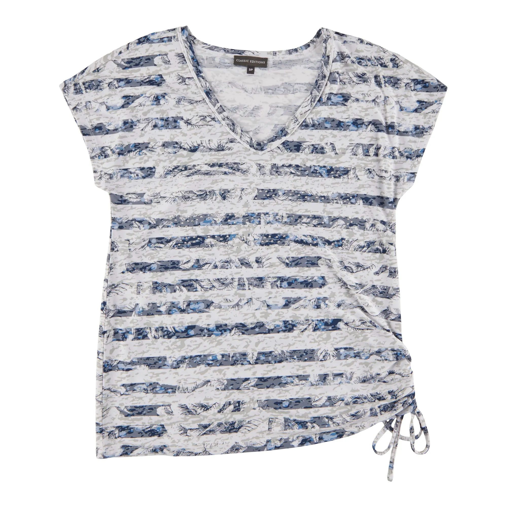 Classic Editions Women's Classic Style Striped Short Sleeve T-Shirt with Ruched Side sold by Giant Tiger product image thumbnail 2