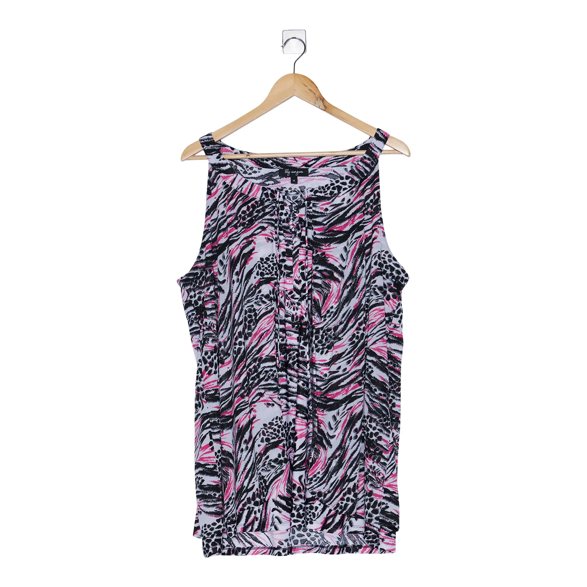 lily morgan Women's Plus Printed Mesh Tank sold by Giant Tiger