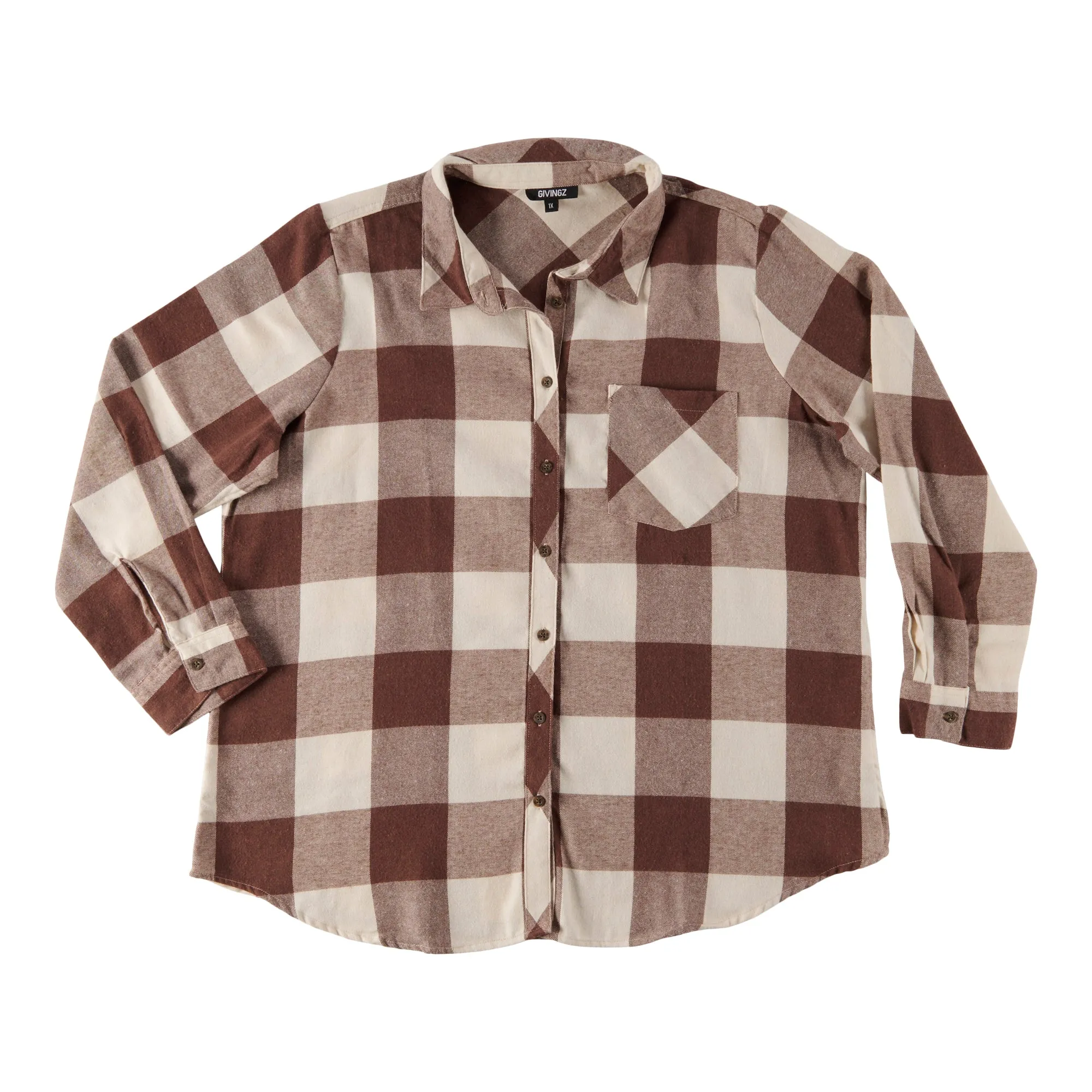 Women's Plus Long Sleeve Plaid Shirt with Pocket sold by Giant Tiger product image thumbnail 2