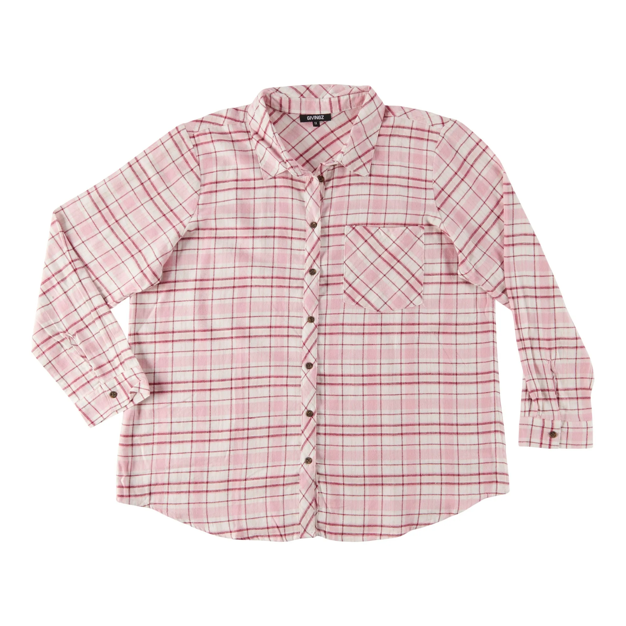 Women's Plus Long Sleeve Plaid Shirt with Pocket sold by Giant Tiger product image thumbnail 4