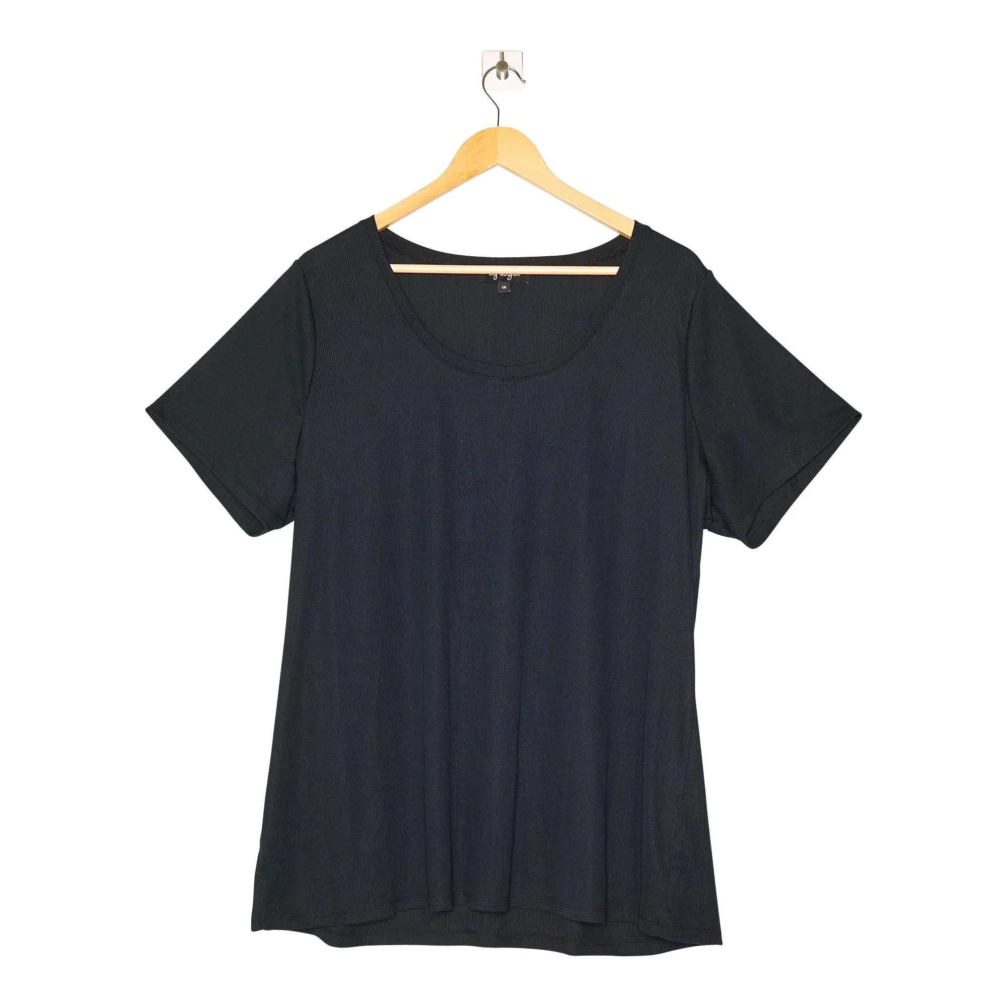 lily morgan Women's Plus Cap Sleeve Ribbed Top sold by Giant Tiger