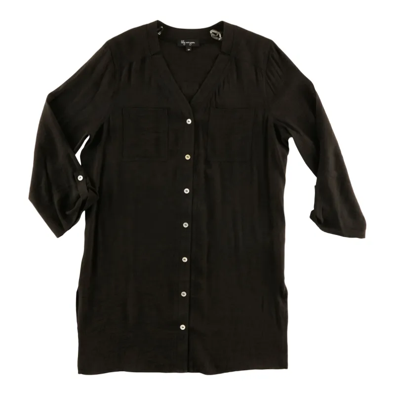 lily morgan Women's V-Neck Crinkle Tunic Blouse sold by Giant Tiger
