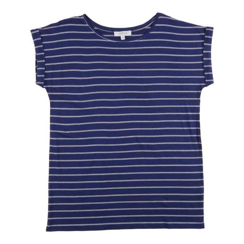 mySTYLE Women's Summer Sizzle Striped Roll Up Sleeve T-Shirt sold by Giant Tiger