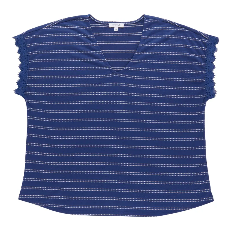 mySTYLE Women's Plus Mykonos Printed Crochet Top sold by Giant Tiger