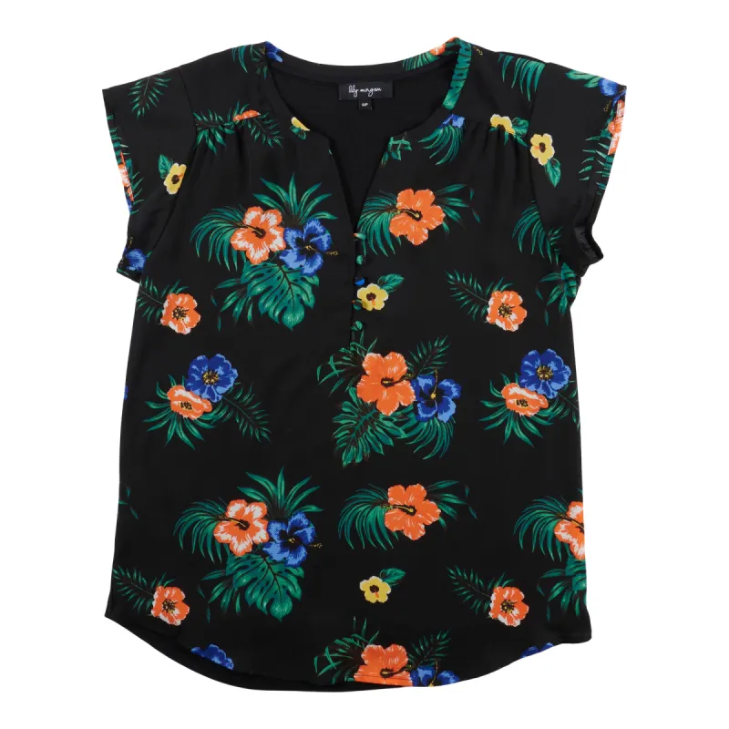 lily morgan Women's Tropical Printed Knit Blouse sold by Giant Tiger