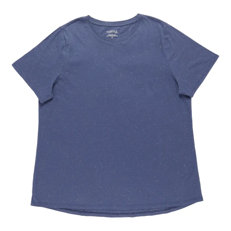 mySTYLE Women's Plus Crew Neck Speckle T-Shirt sold by Giant Tiger