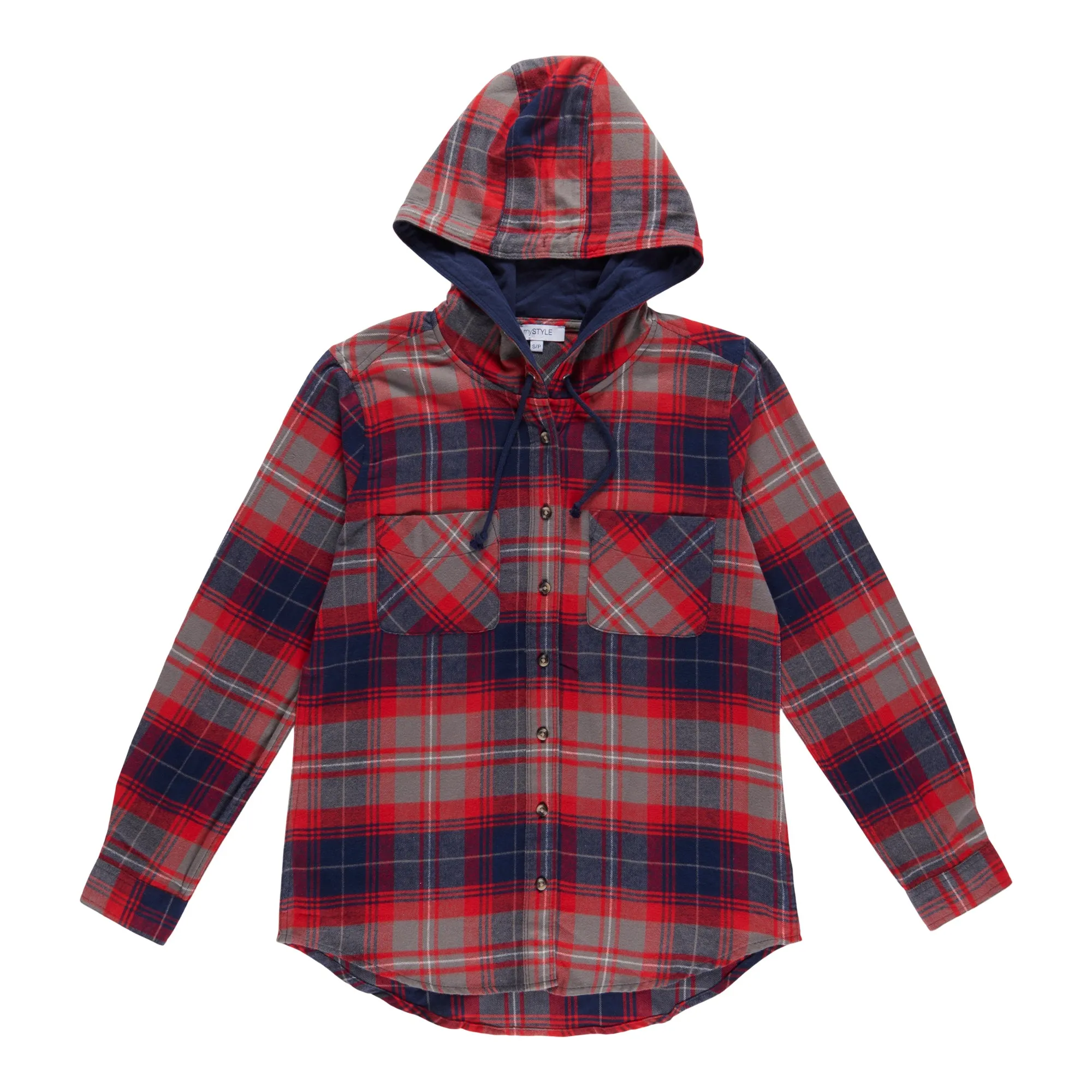 mySTYLE Women's Hooded Flannel Shirt sold by Giant Tiger product image thumbnail 2