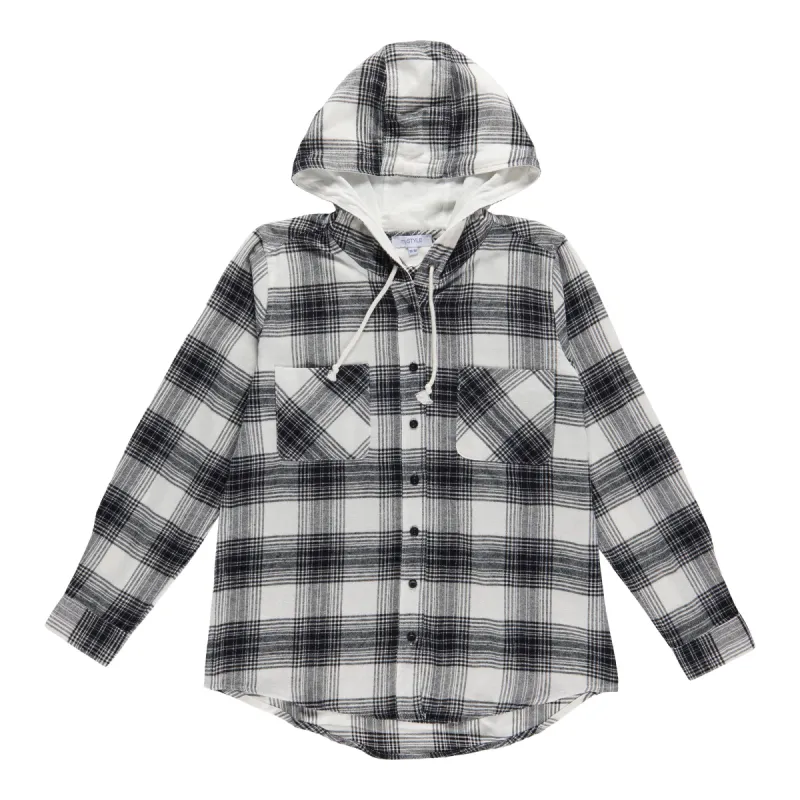 mySTYLE Women's Hooded Flannel Shirt sold by Giant Tiger