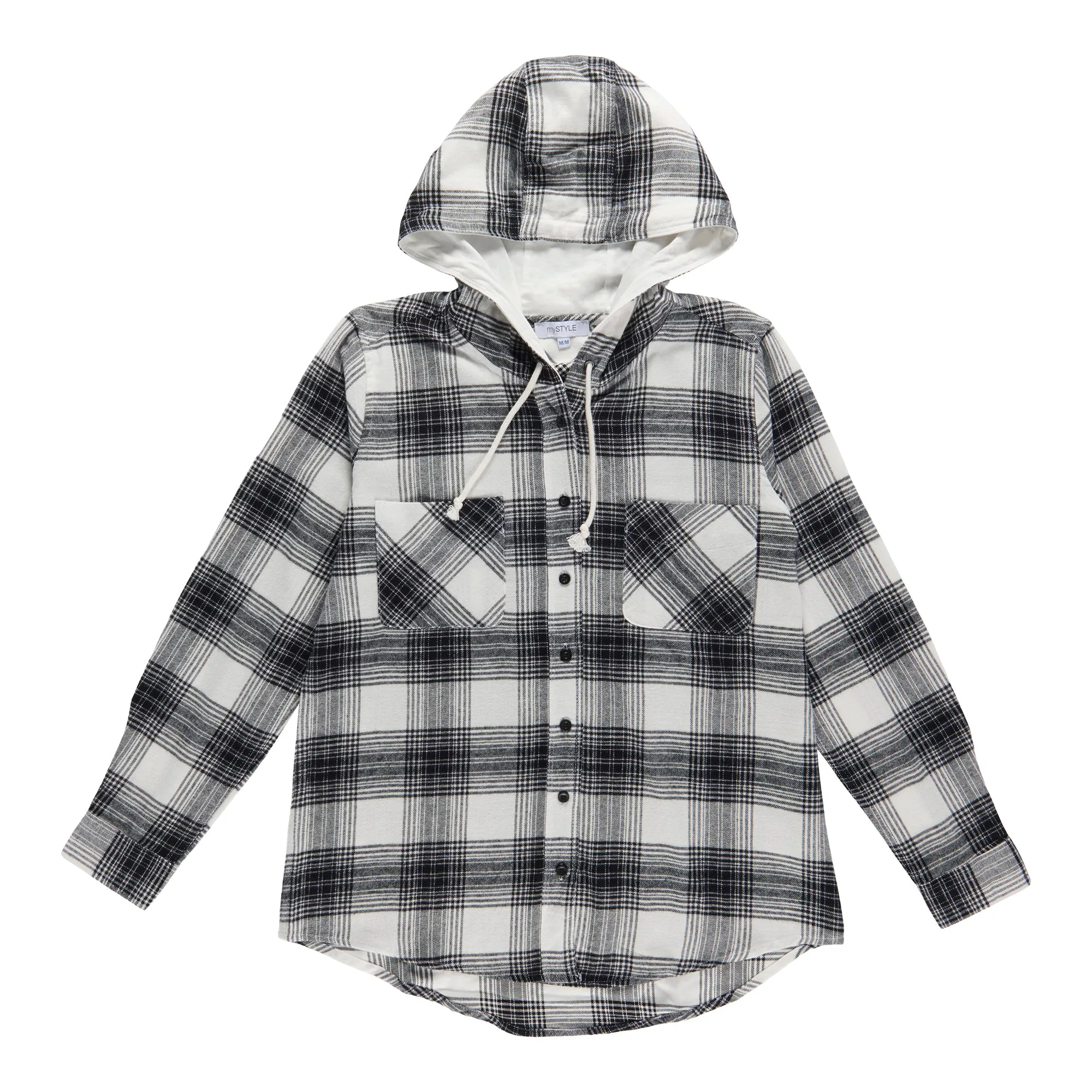 mySTYLE Women's Hooded Flannel Shirt sold by Giant Tiger