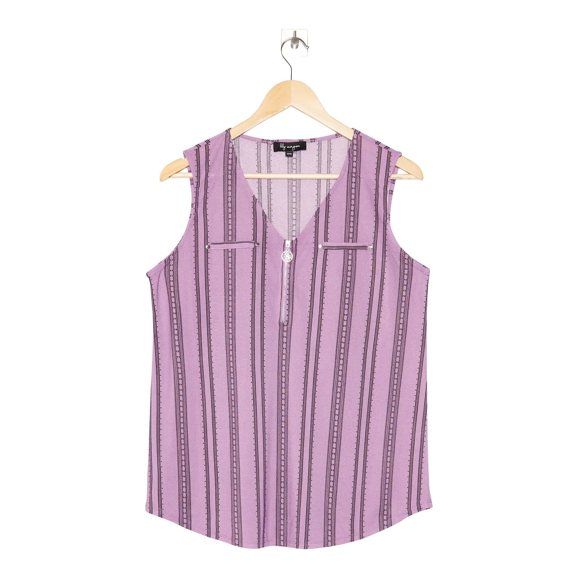 lily morgan Women's Tropical Printed Zip Front Top sold by Giant Tiger product image thumbnail 4