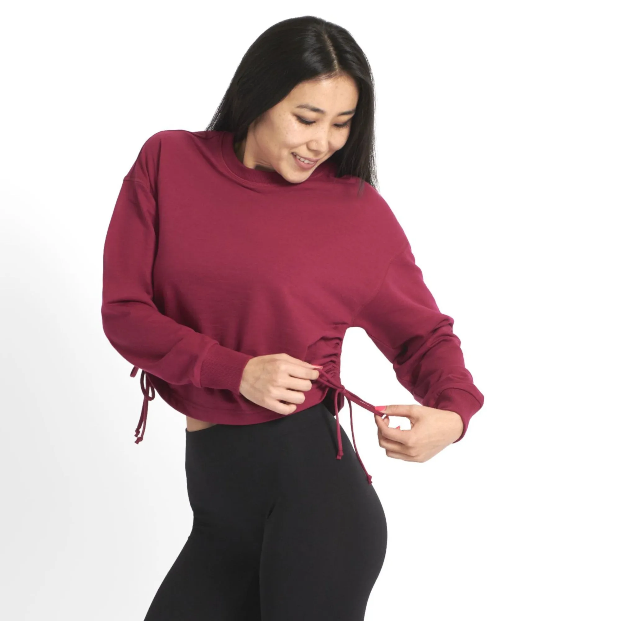 mySTYLE Women's Street Smart Side Ruch Fleece Crew Sweatshirt sold by Giant Tiger product image thumbnail 3