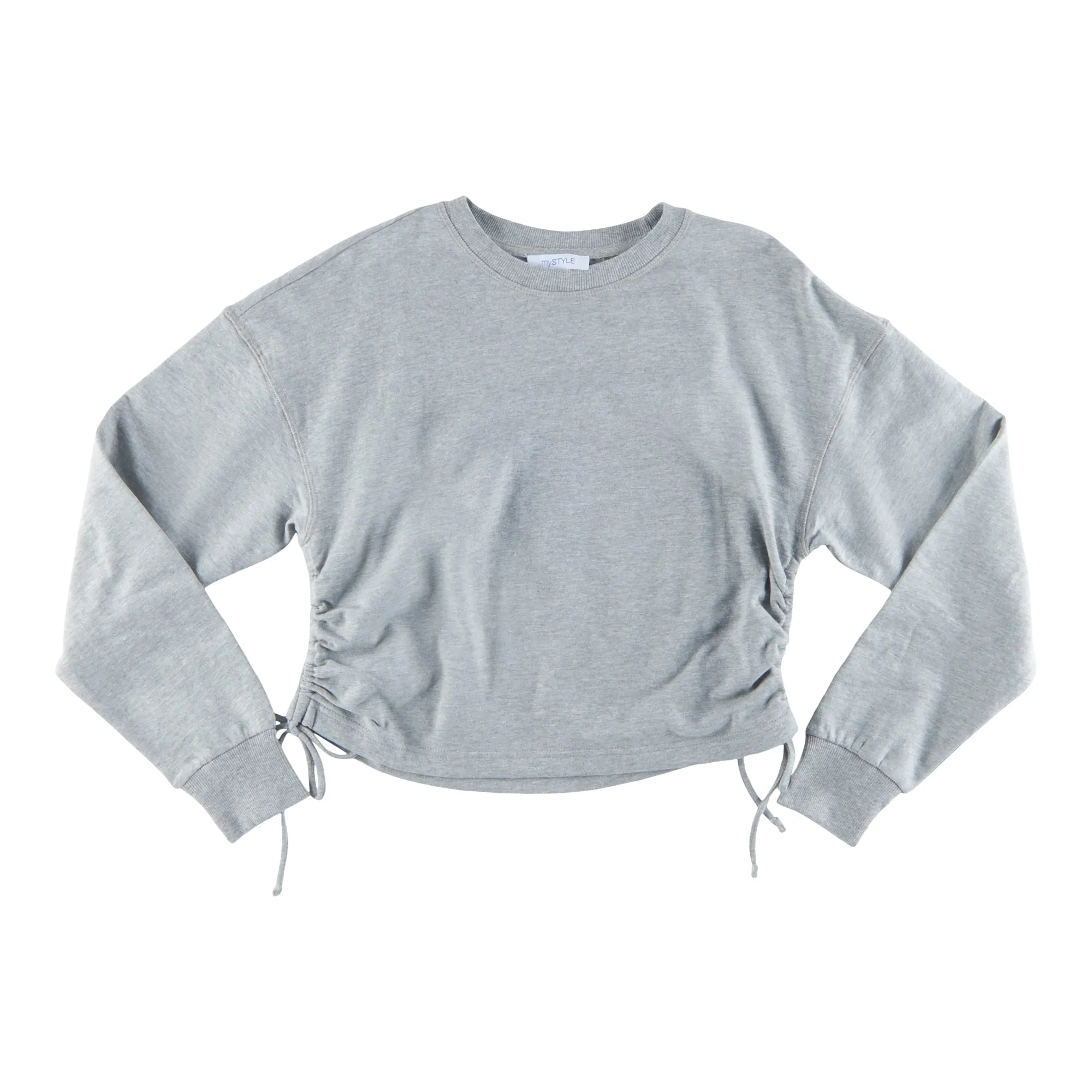 mySTYLE Women's Street Smart Side Ruch Fleece Crew Sweatshirt sold by Giant Tiger