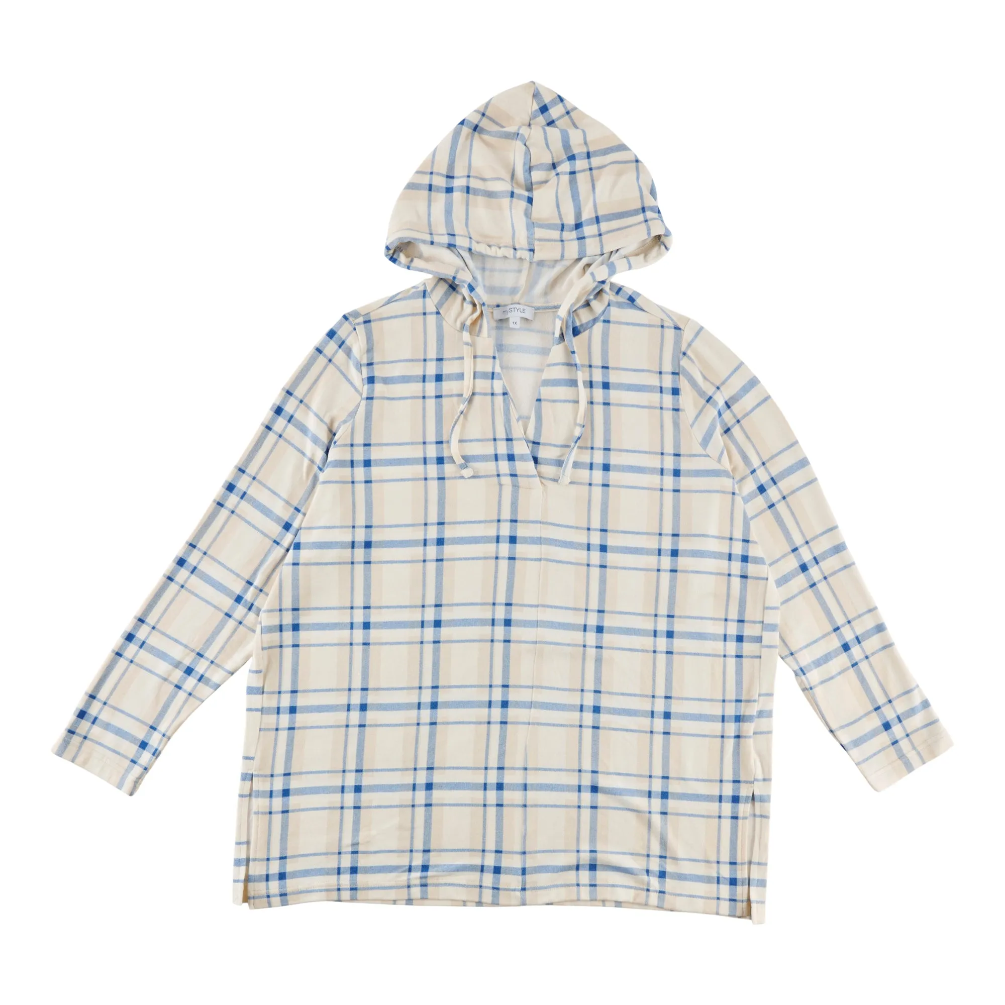 mySTYLE Women's Plus Hooded Plaid Top sold by Giant Tiger product image thumbnail 4