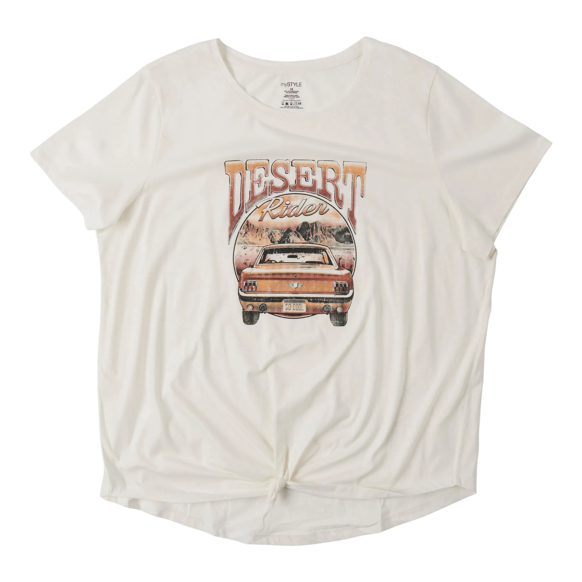 mySTYLE Women's Plus Festival T-Shirt with Knot Front sold by Giant Tiger product image thumbnail 3