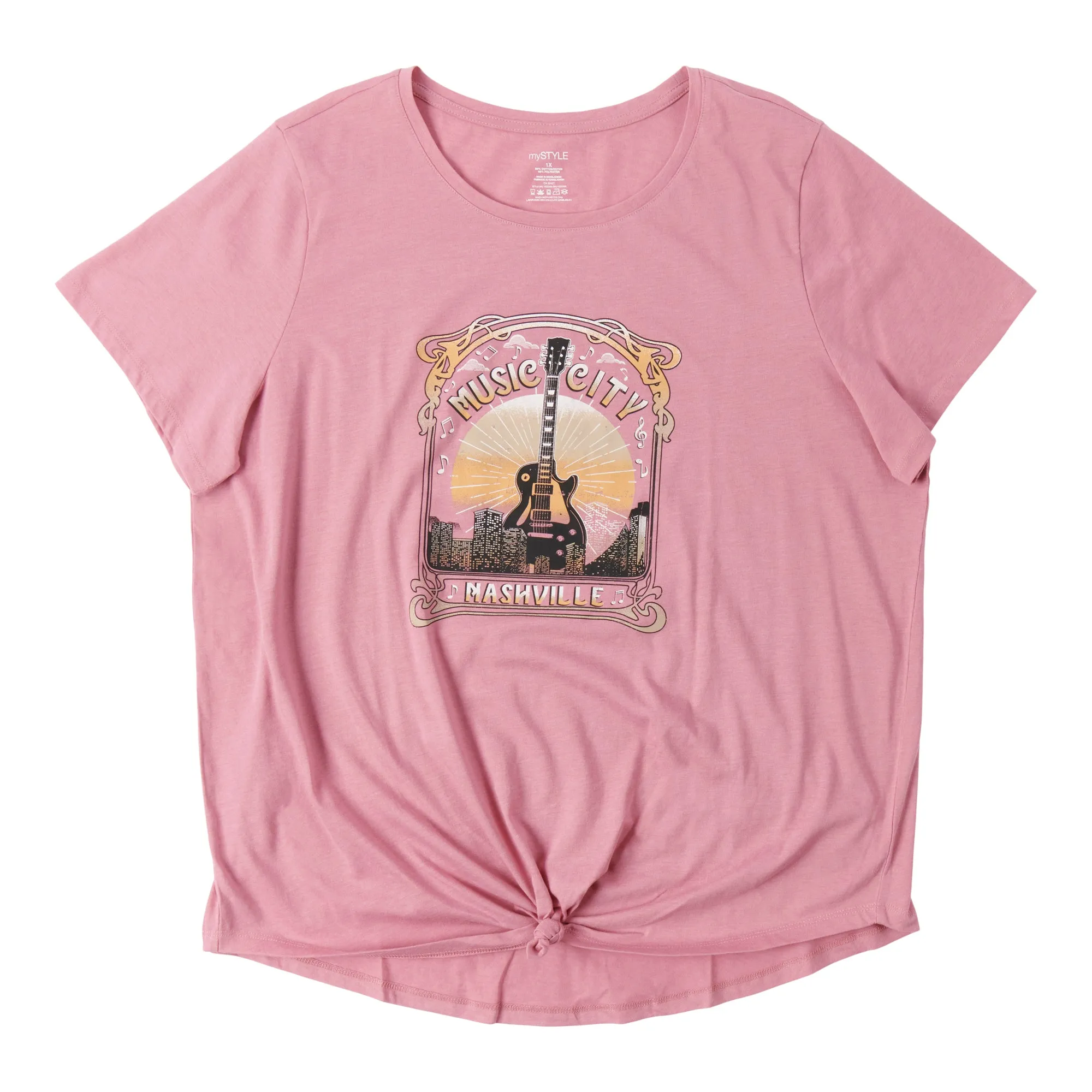 mySTYLE Women's Plus Festival T-Shirt with Knot Front sold by Giant Tiger product image thumbnail 2