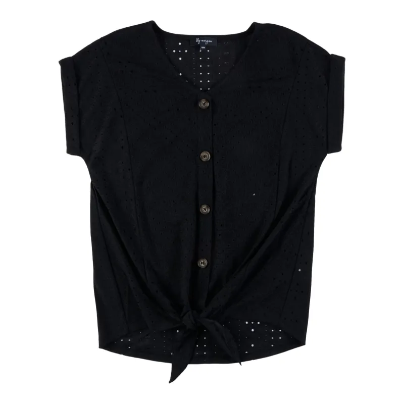 lily morgan Women's Tropical Button Tie Front Top sold by Giant Tiger