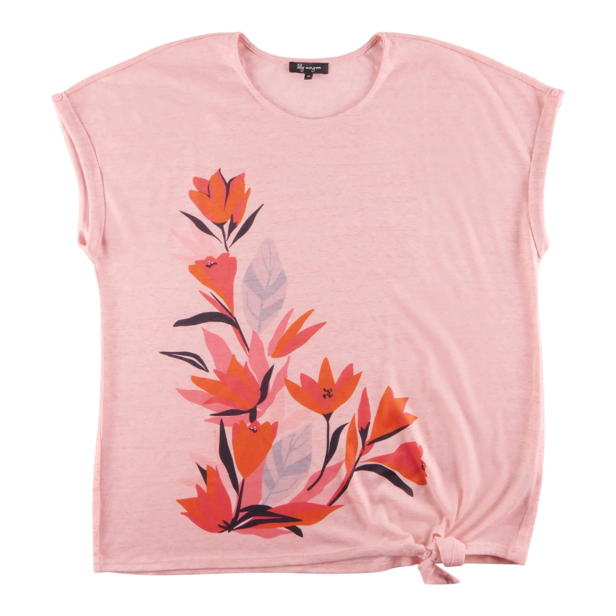 lily morgan Women's Plus Short Sleeve Top with Front Knot sold by Giant Tiger product image thumbnail 3