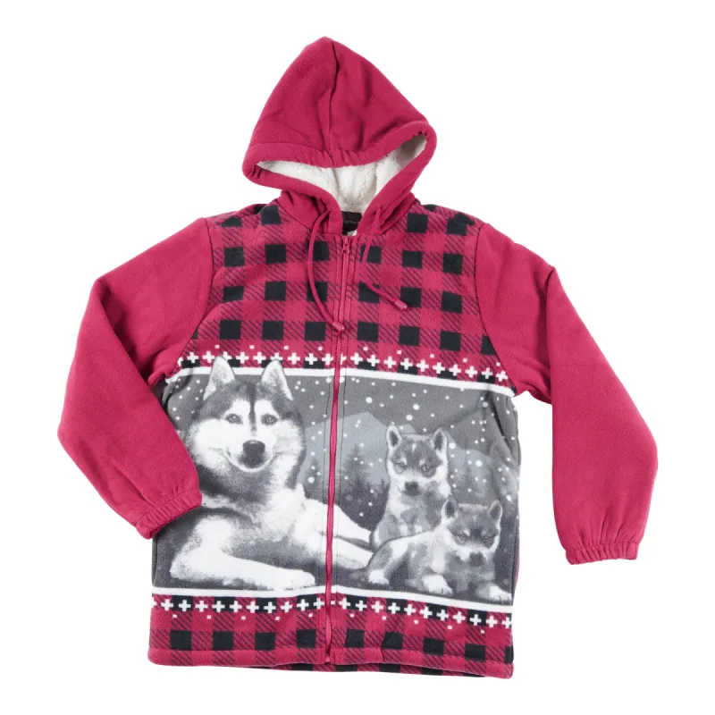 Classic Editions Women's Animal Printed Sherpa Hooded Jacket sold by Giant Tiger