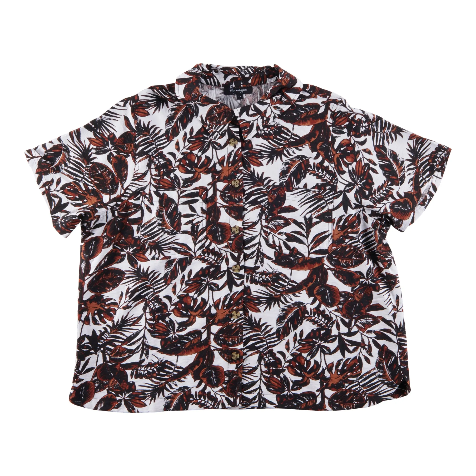 lily morgan Women's Plus Mystic Printed Camp Shirt sold by Giant Tiger product image thumbnail 2