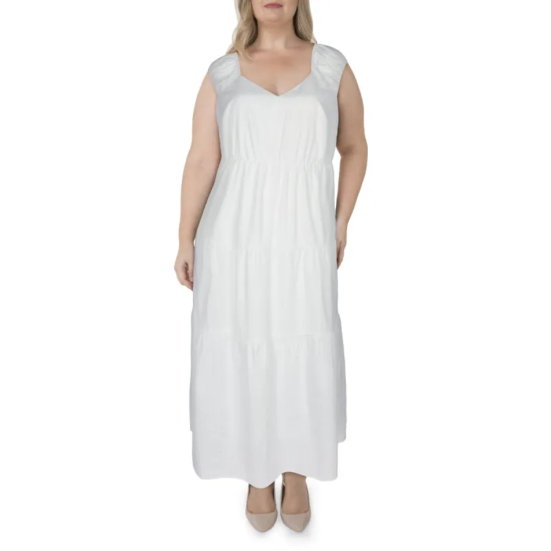 lily morgan Women's Plus Ocean Blues Tiered Maxi Dress sold by Giant Tiger