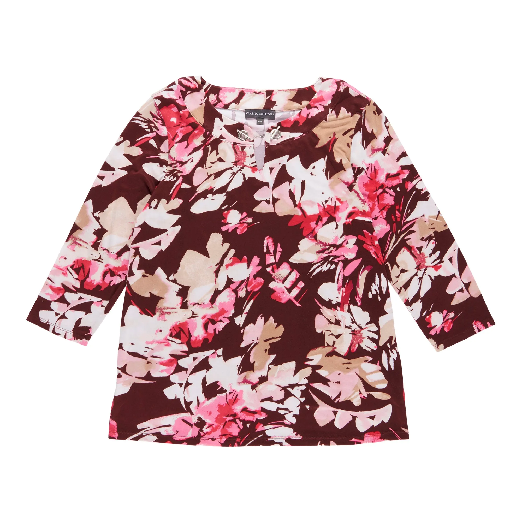 Classic Editions Women's Classic Flair 3/4 Sleeve All-Over Print Top with Detail sold by Giant Tiger product image thumbnail 3