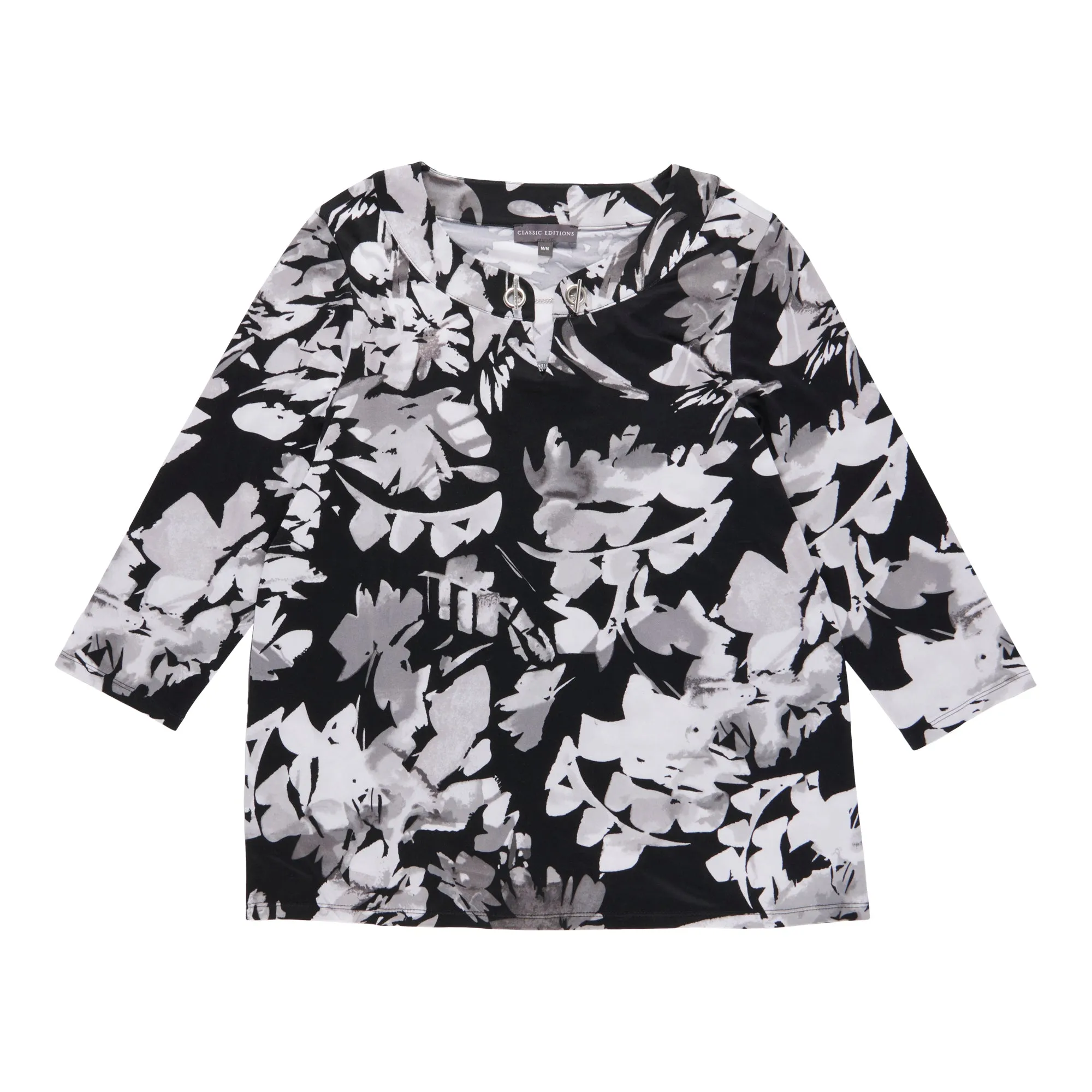 Classic Editions Women's Classic Flair 3/4 Sleeve All-Over Print Top with Detail sold by Giant Tiger product image thumbnail 2