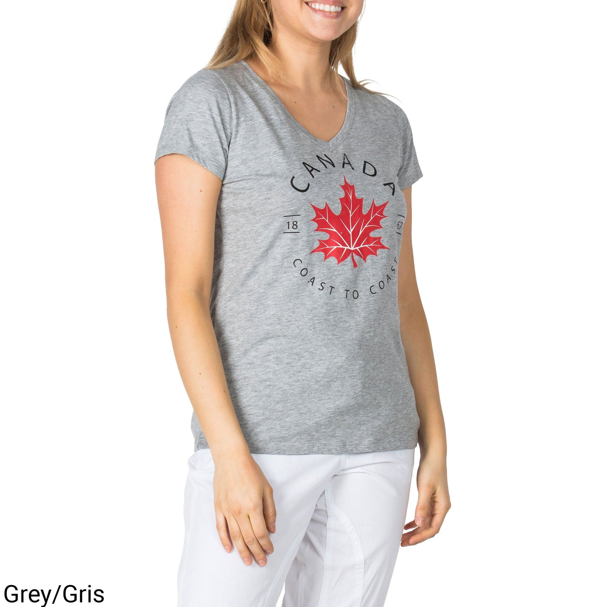 Canada Eh! Women's Printed V-Neck Tee - S-XL sold by Giant Tiger