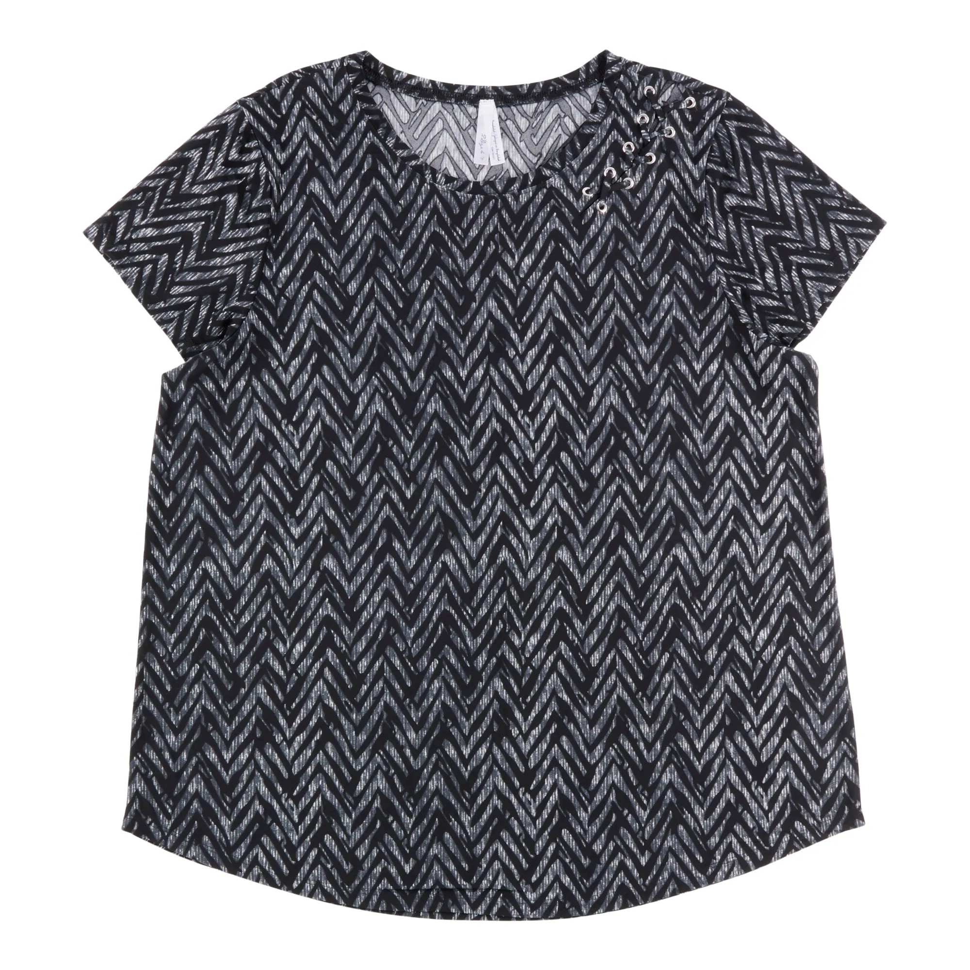Women's Plus Short Sleeve Top with Side Lace Detailing sold by Giant Tiger