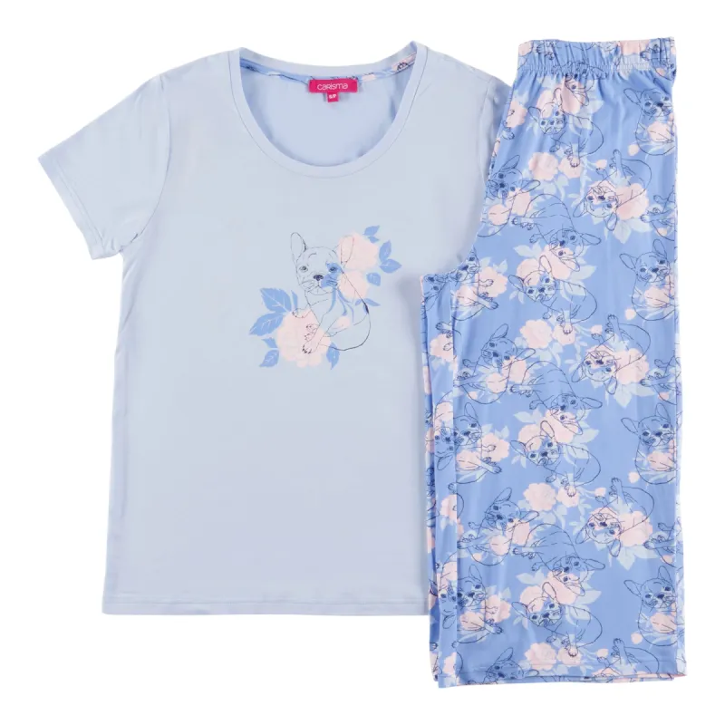 Carisma Women's Simply Dreaming Peachy PJ Set, Medium Blue, 2-Piece sold by Giant Tiger