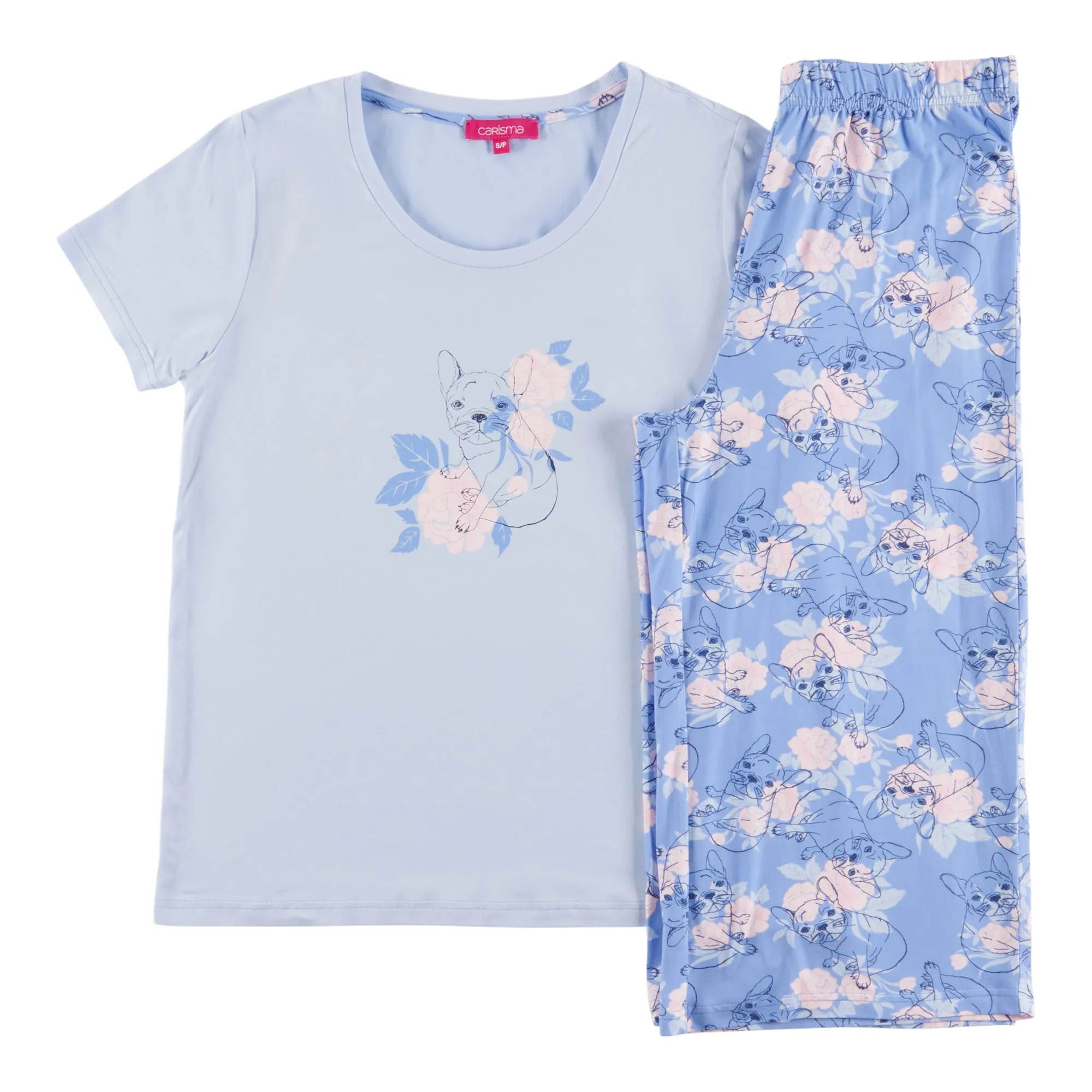 Carisma Women's Simply Dreaming Peachy PJ Set, Medium Blue, 2-Piece sold by Giant Tiger