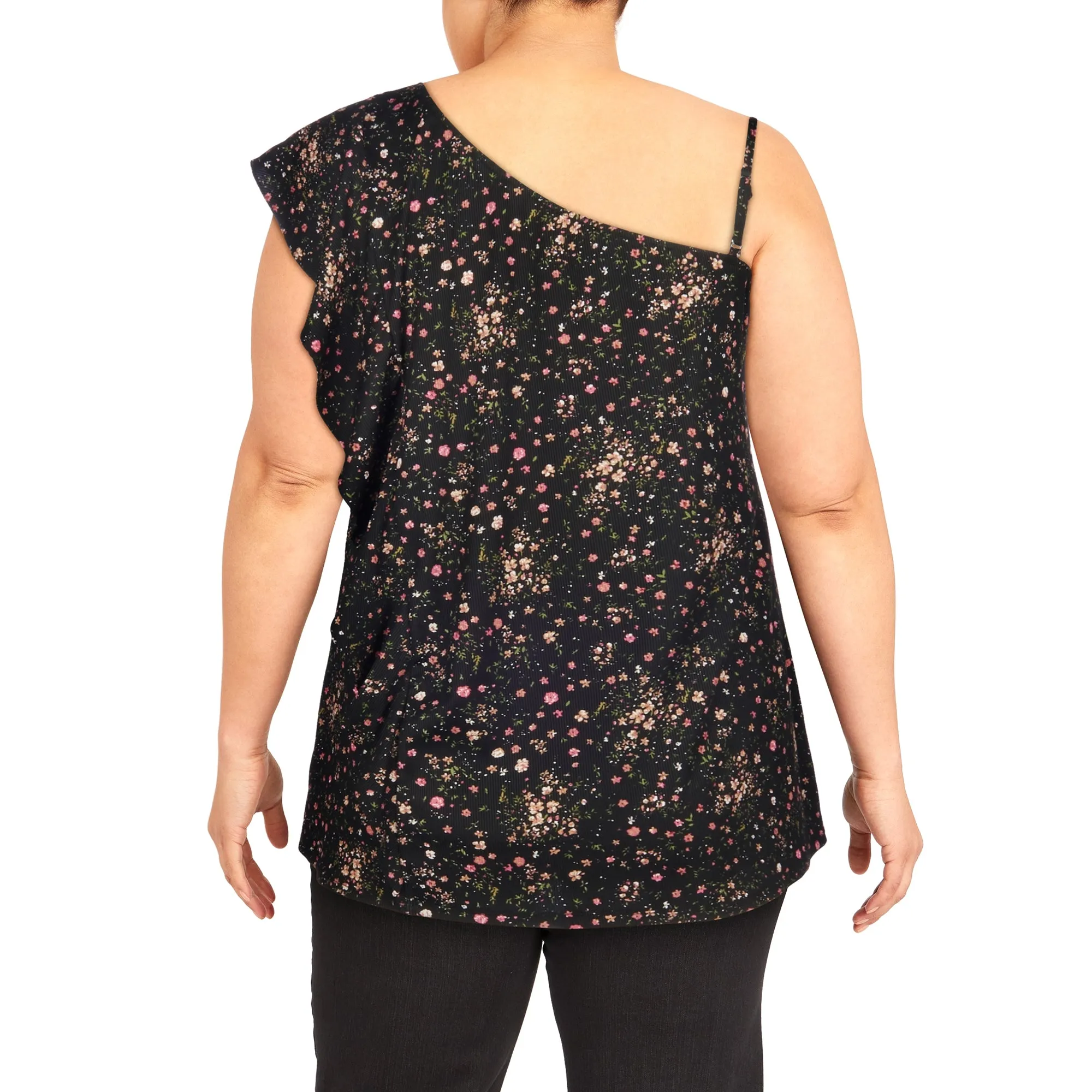 lily morgan Women's Plus Tropical Side Ruffle Cami sold by Giant Tiger product image thumbnail 4