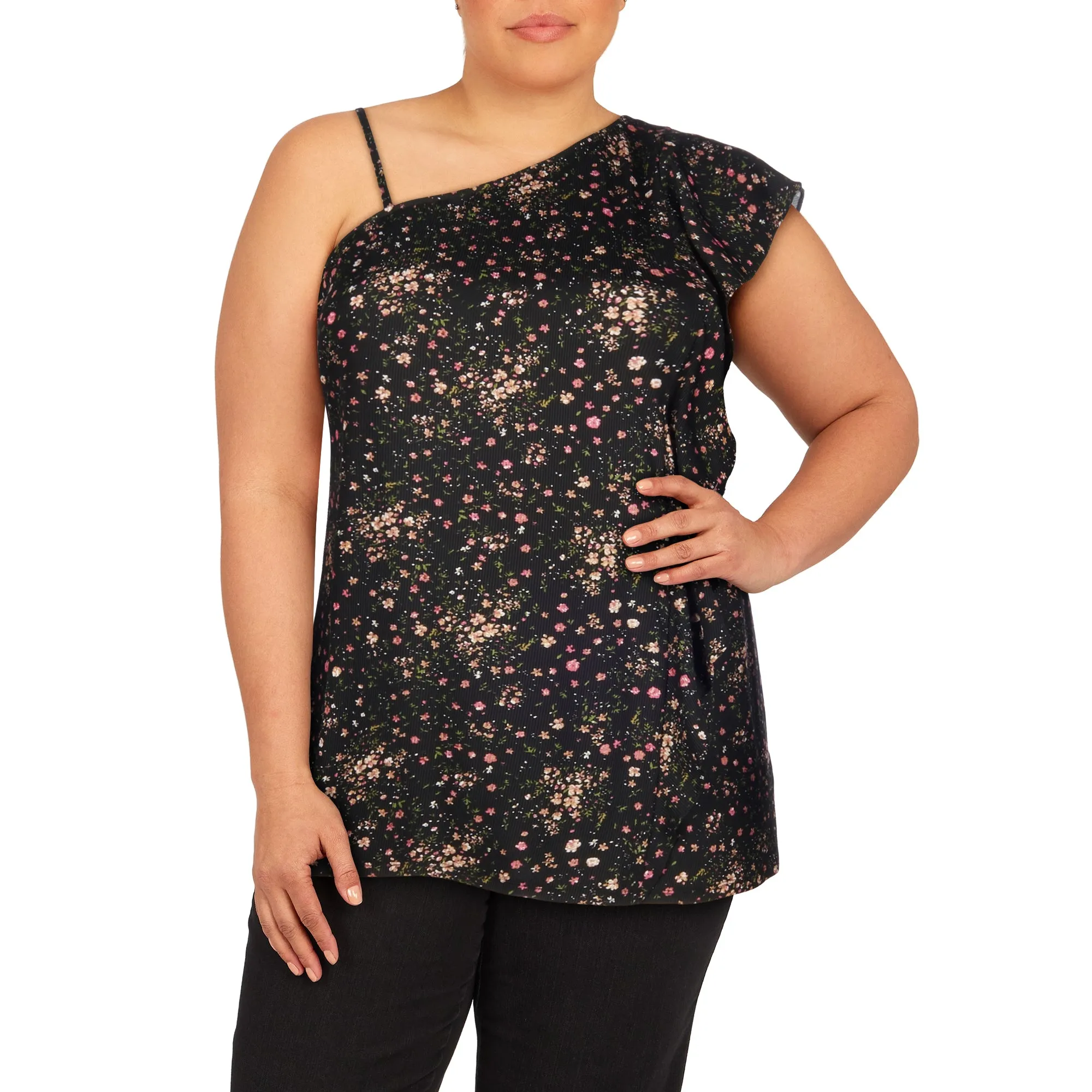 lily morgan Women's Plus Tropical Side Ruffle Cami sold by Giant Tiger product image thumbnail 3