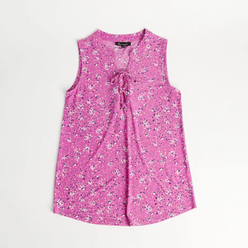 lily morgan Women's Printed Lace-Up Top sold by Giant Tiger