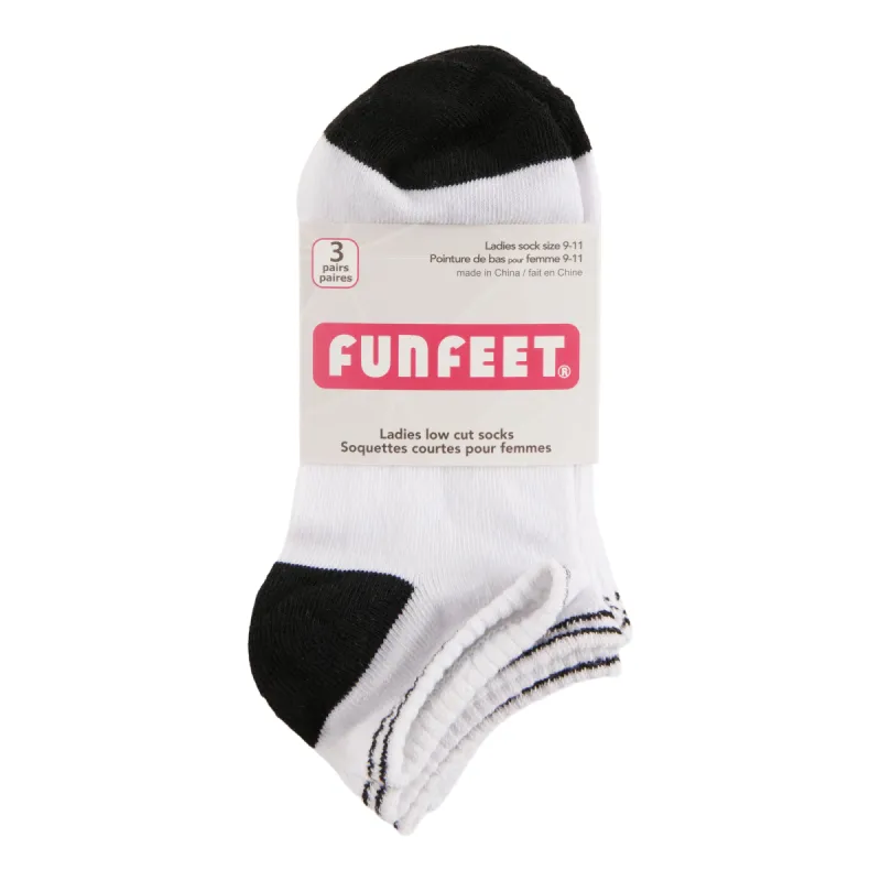 FunFeet Women's Ankle Socks, 3-Pack made by Giant Tiger
