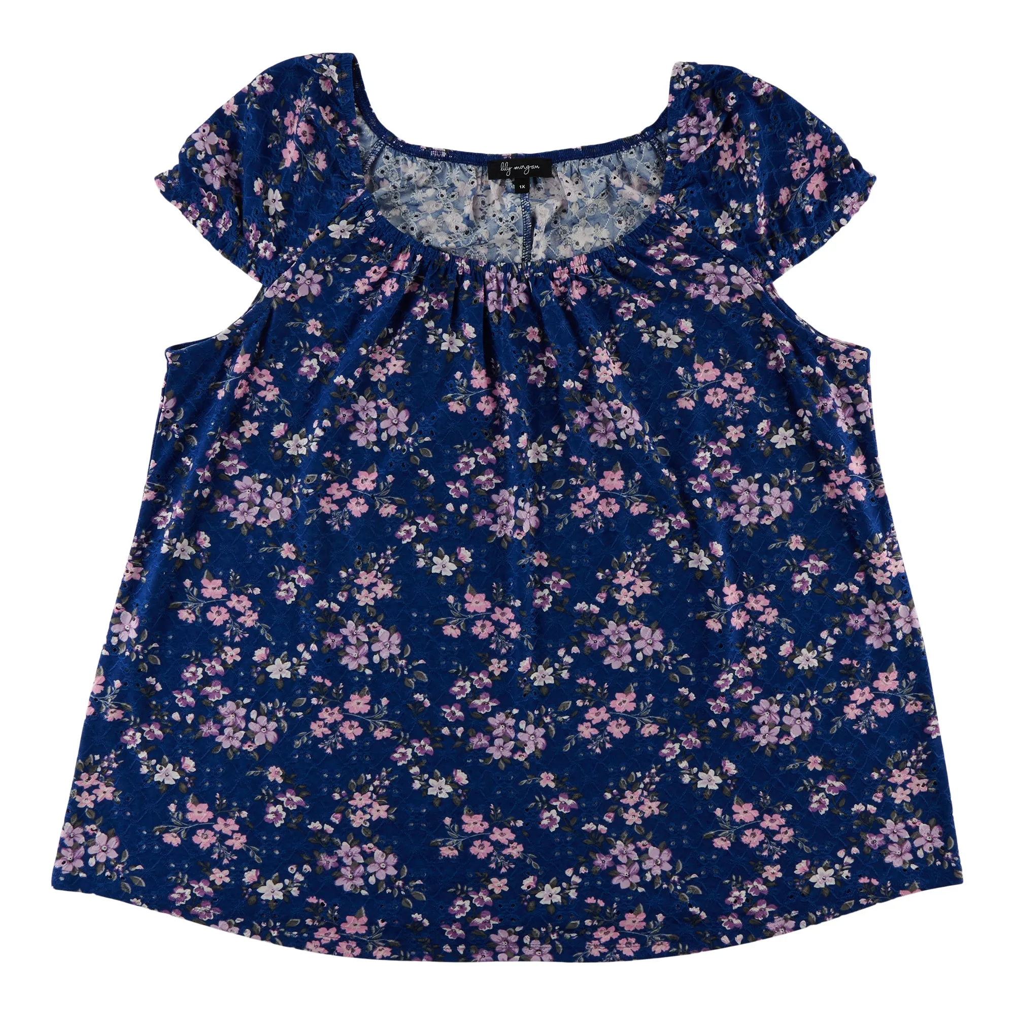 lily morgan Women's Plus Printed Round Neck Blouse sold by Giant Tiger product image thumbnail 4