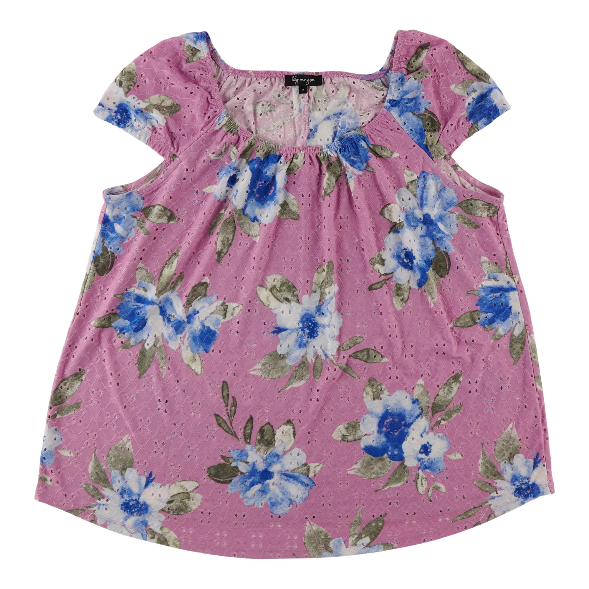 lily morgan Women's Plus Printed Round Neck Blouse sold by Giant Tiger product image thumbnail 2