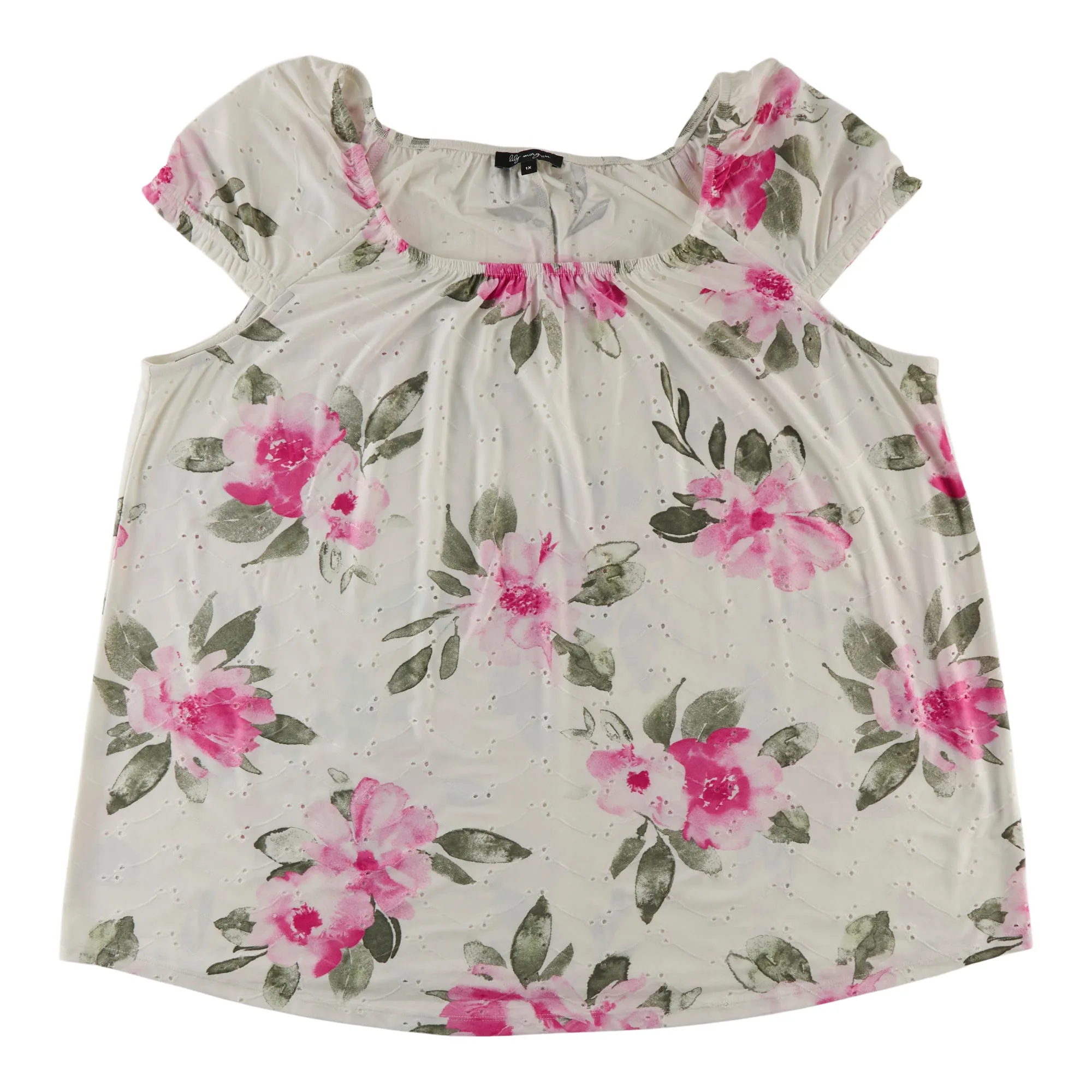 lily morgan Women's Plus Printed Round Neck Blouse sold by Giant Tiger