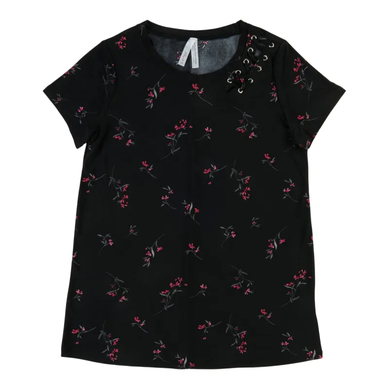 Women's All-Over Print Eyelet Trim Top sold by Giant Tiger